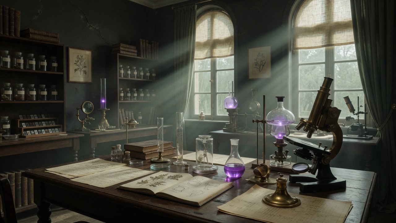 History of Dr Royal Raymond Rife — atmospheric laboratory scene